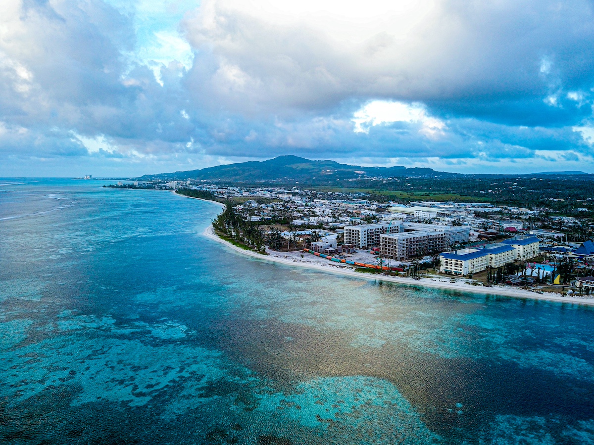 arial view of saipan from the south
