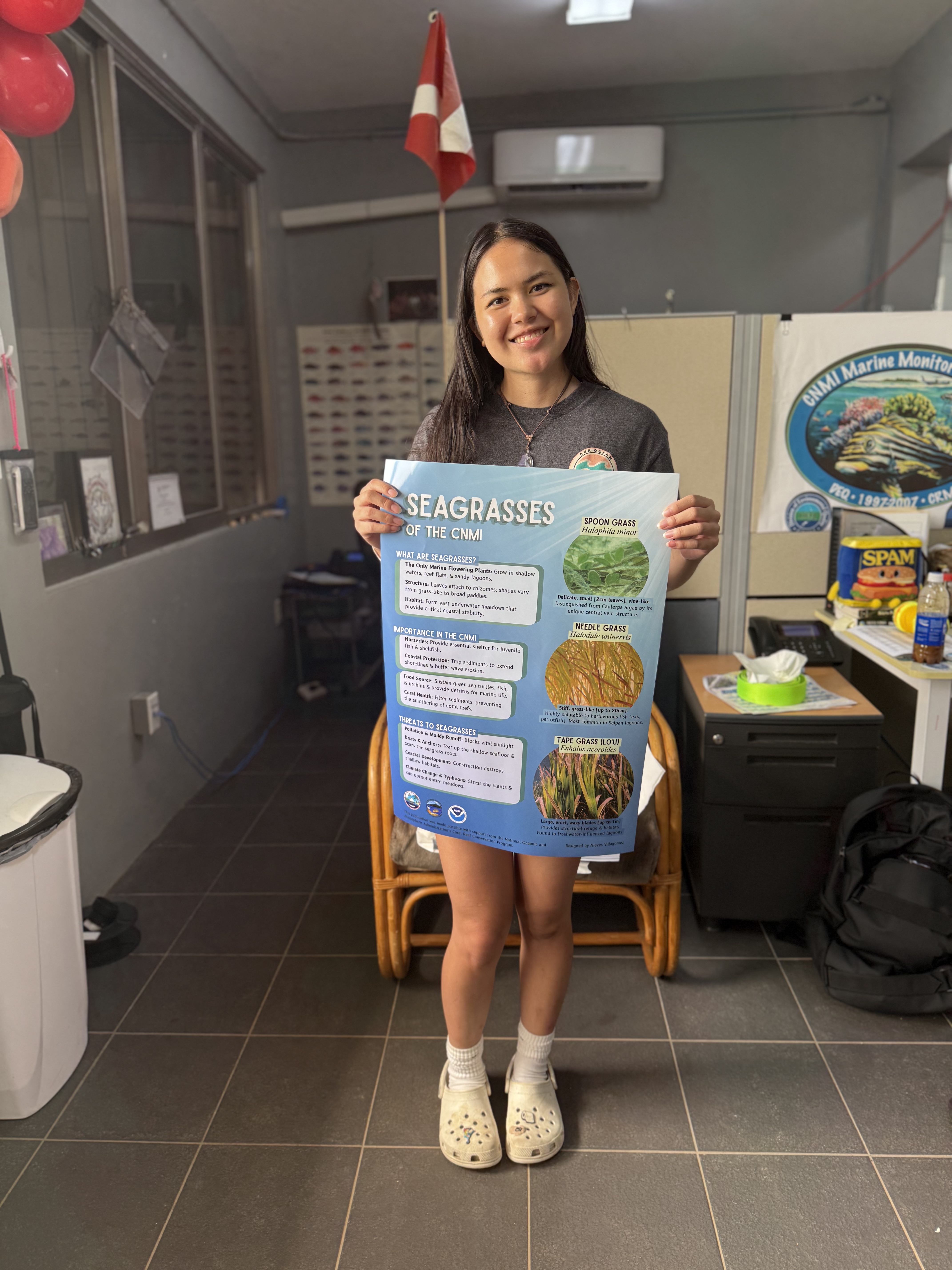 girl holding poster